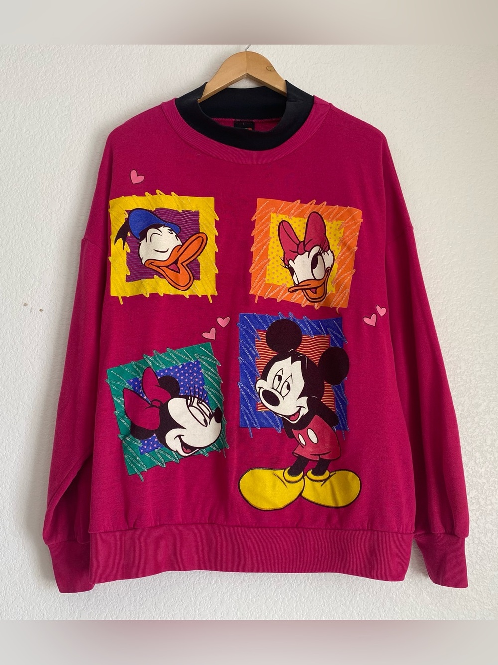 Vintage Mickey Unlimited Mickey, Minnie, Donal and Daisy mockneck sweatshirt, XL